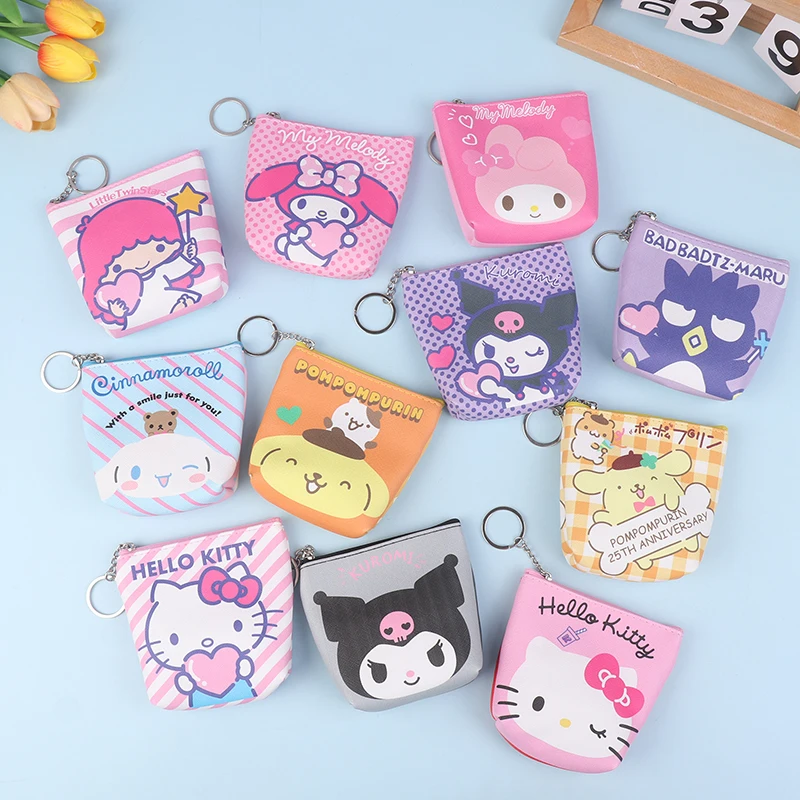 Новинка кошелек Sanrio Kawaii Hello Kitty моя мелодия Кошелек для монет аниме Cinnamoroll помпон