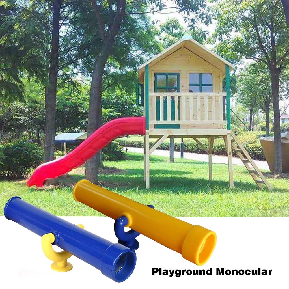 Parco giochi per bambini telescopio pirata monoculare giocattolo di plastica altalena Set portatile verde divertente per binocolo per bambini Gif in legno all'aperto