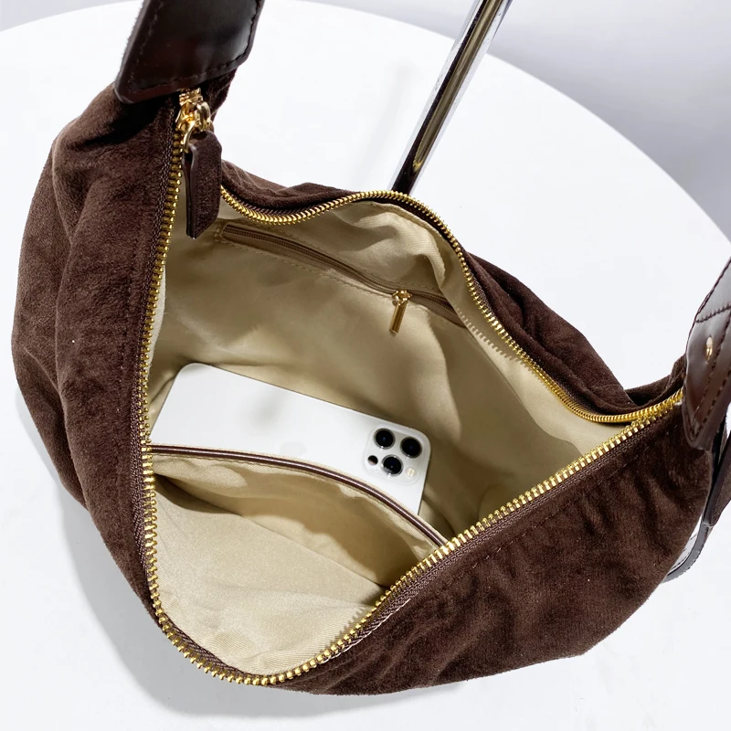 Сумка-хобо из искусственной замши MEDIOW женская Роскошный дизайнерский саквояж в