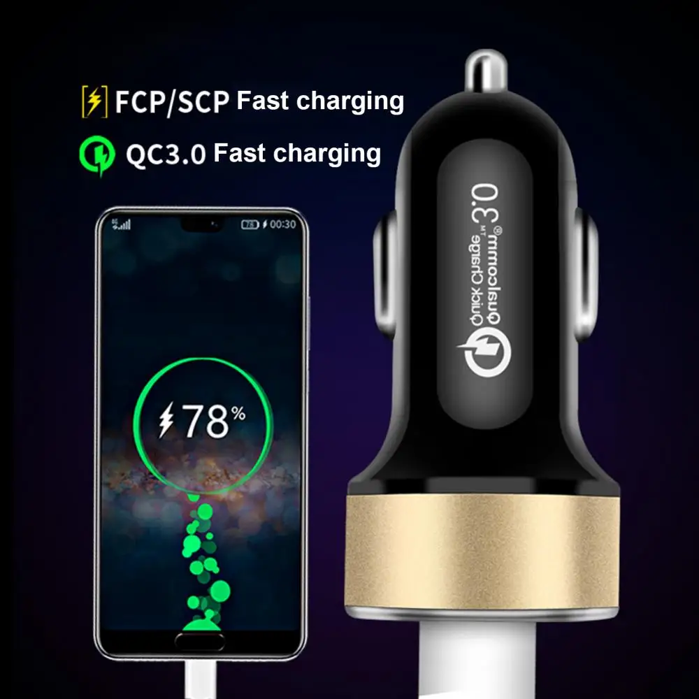 

2.4A Dual USB Port LCD Display Qucik Car Auto Mobile Phone Quick Port USB Fast Charger Adapter Fast Charge LCD Display