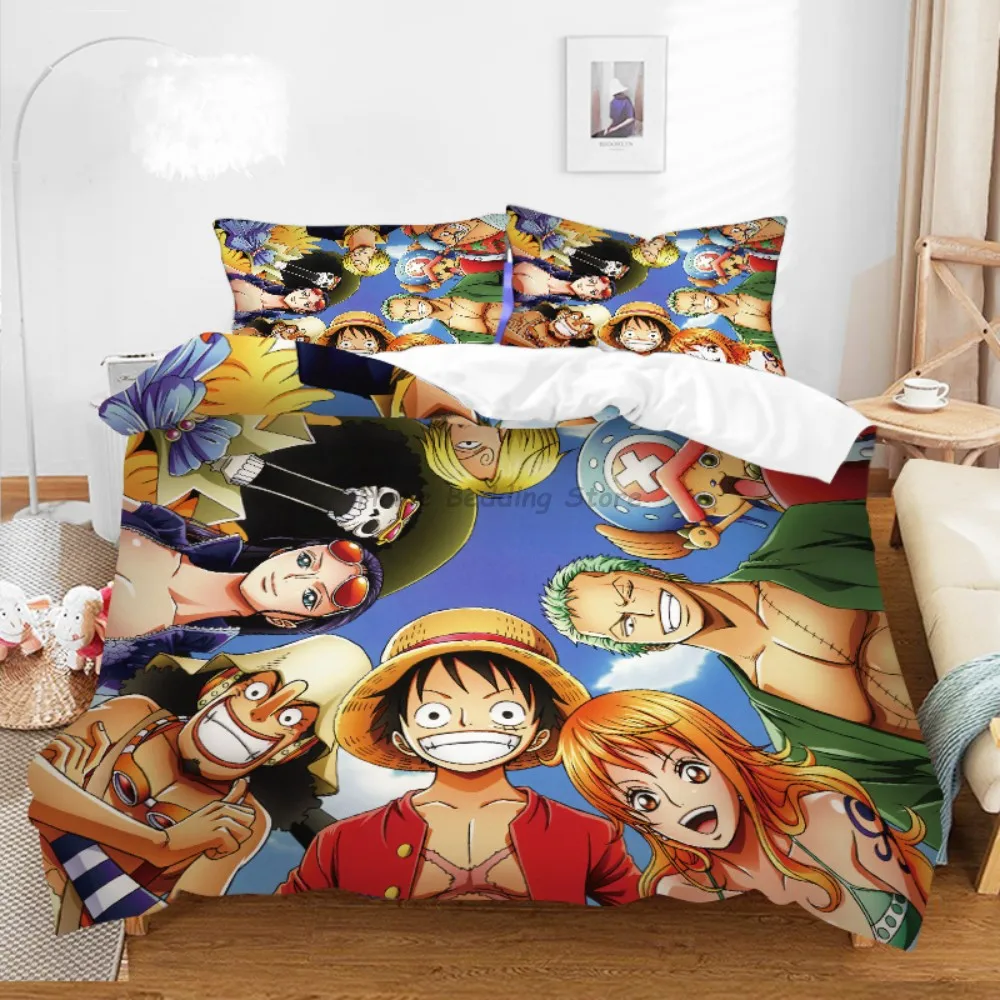 

One Two Pieces Bedding Set Single Twin Full Queen King Size Bed Linen Adults Kids Bedroom Decor Luffy Duvet Cover Sets 2/3pcs