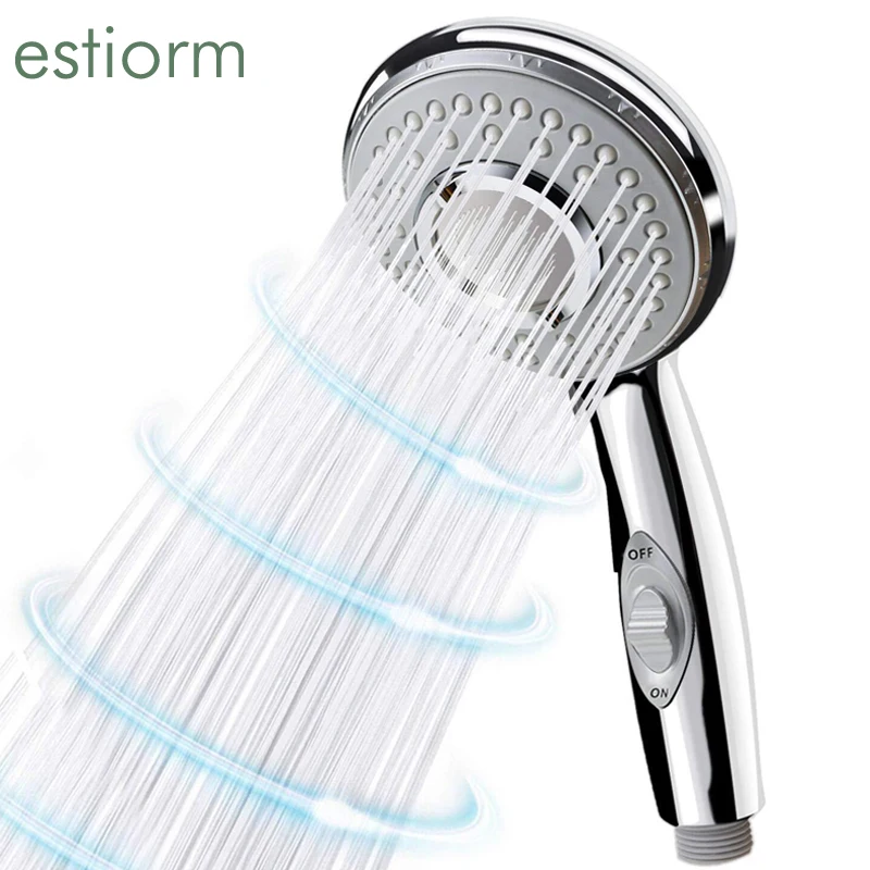 

Strong Current Shower Head 5 mode Increases Pressure On Off Switch Eco Massage Spa Hose Shower Hand held Shower Head With Button