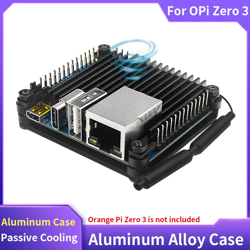 

Orange Pi Zero 3 Aluminum Alloy Case Armored Shell Passive Cooling CPU Heat Dissipation Metal Enclosure for Orange Pi Zero 3