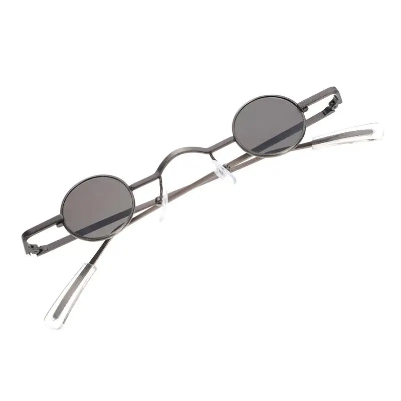 

Small Round Frame Sunglasses Creative Eyeglasses Decorative Party Glasses Beach Eyewear for Men Women (Black)