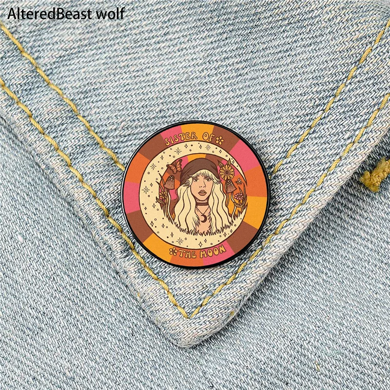 

Sister Stevie Pattern Printed Pin Custom Funny Brooches Shirt Lapel Bag Cute Badge Cartoon enamel pins for Lover Girl Friends