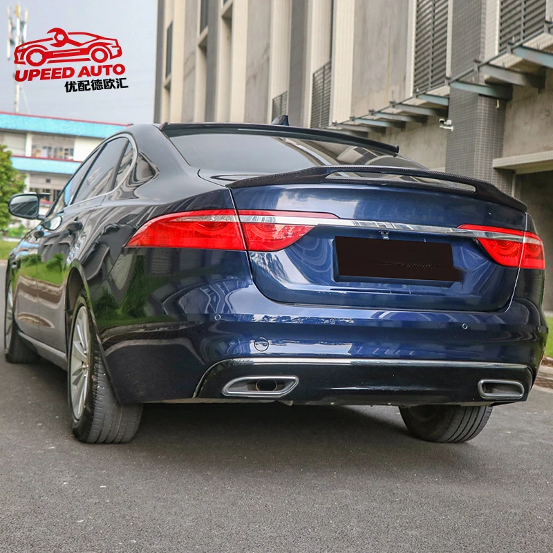 Фото Подходит для Jaguar XF XFL XFR-S X250 X260 2016-2023, карбоновый задний спойлер, комплект обвеса. №3