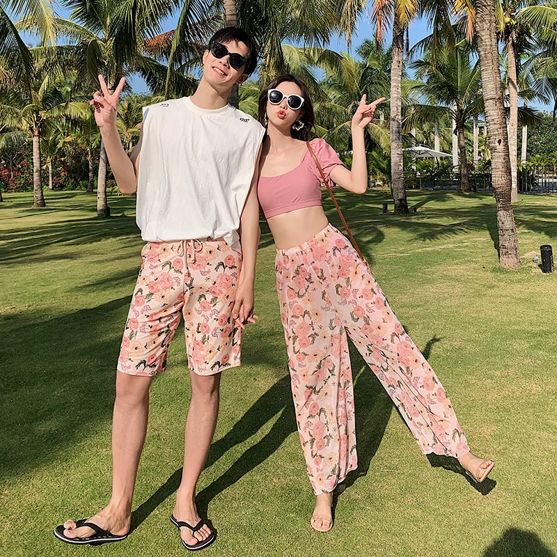 

Two-piece Conservative Cover Belly Slimming Beach Couple Swimsuit Vacation Beach Spa Swimwear Push Up Beachwear Bathing Suit