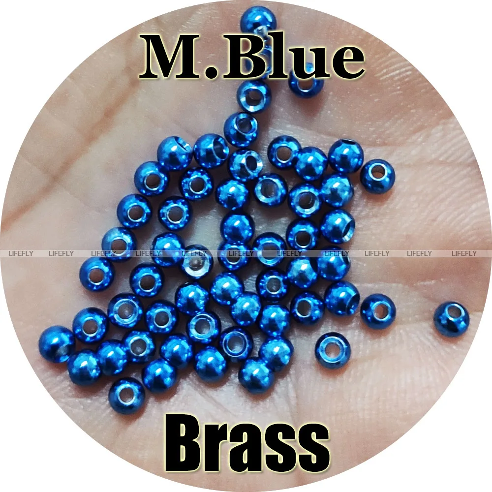 

M.Blue Color, 200 Brass Beads, Countersunk, Fly Tying, Fishing