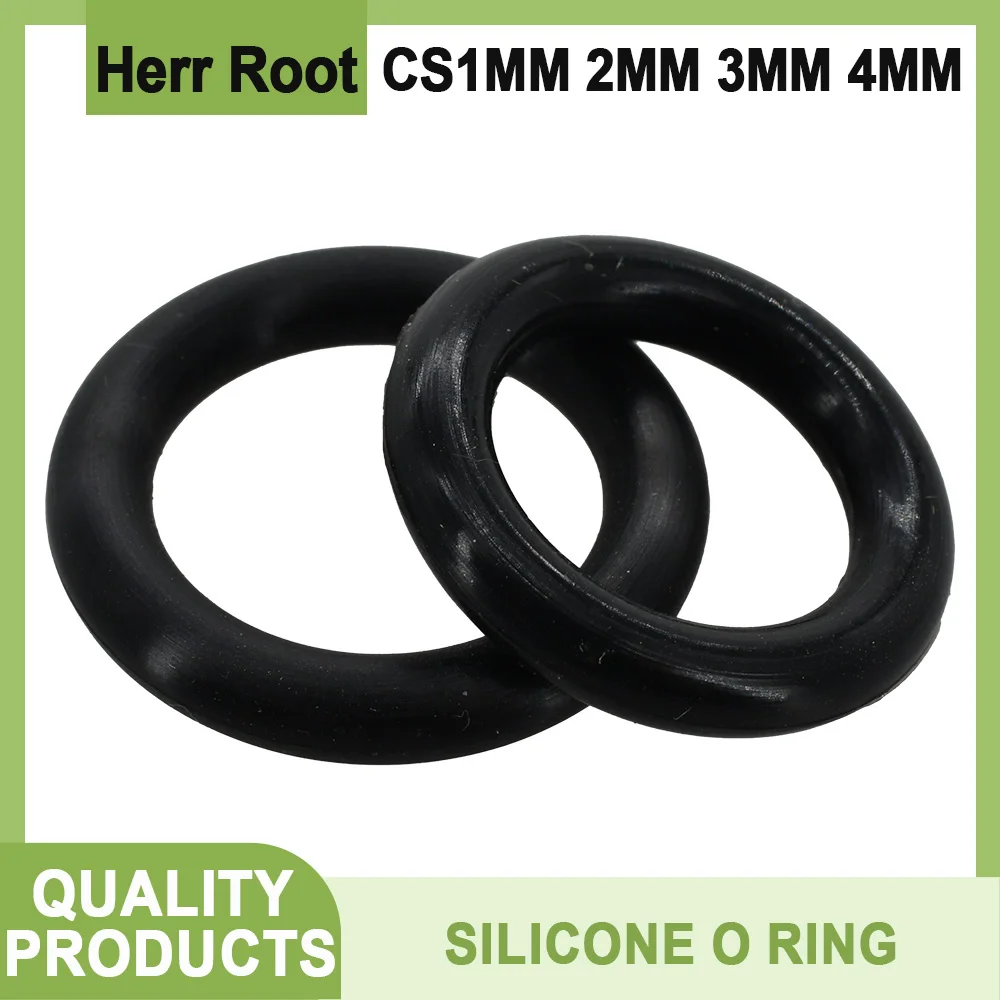 

CS 1mm 2mm 3mm 4mm Black Silicone O Ring Washers VMQ Gasket Food Grade Sealing Rings Waterproof Insulated Rubber Silicon O-Rings