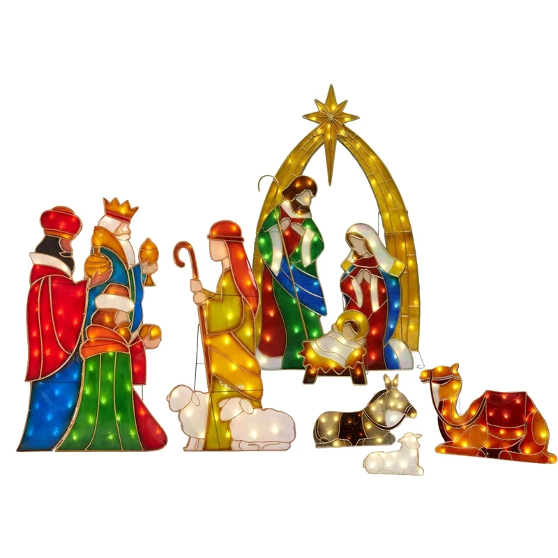 

Nativity Scene King Sheep Acrylic Outdoor Lawn Decoration LED Floor Insert Decoration Retail