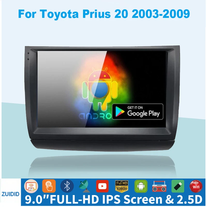Car radio 2 din screen android Auto car radio multimedia stereo player wireless Carplay GPS For Toyota Prius 20 2003 2002-2009