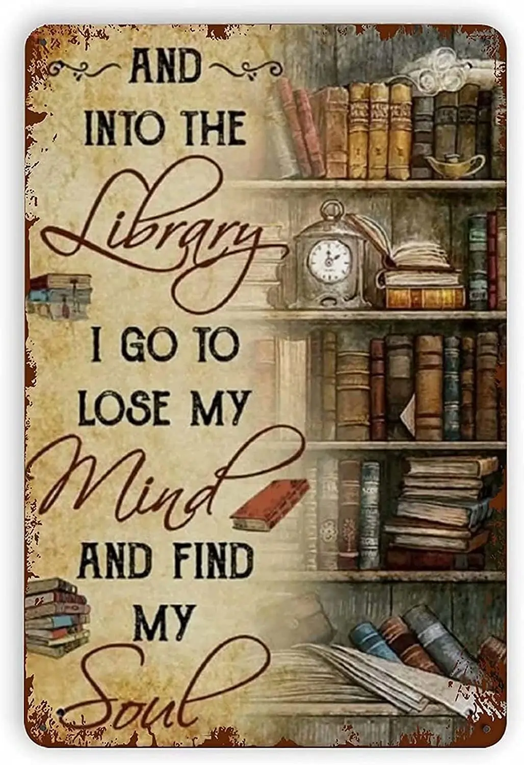 

Металлический Ретро-знак, винтажный жестяной знак в библиотеку, знак для таблички, плакат, знак, подарок, домашний декор, металлический знак