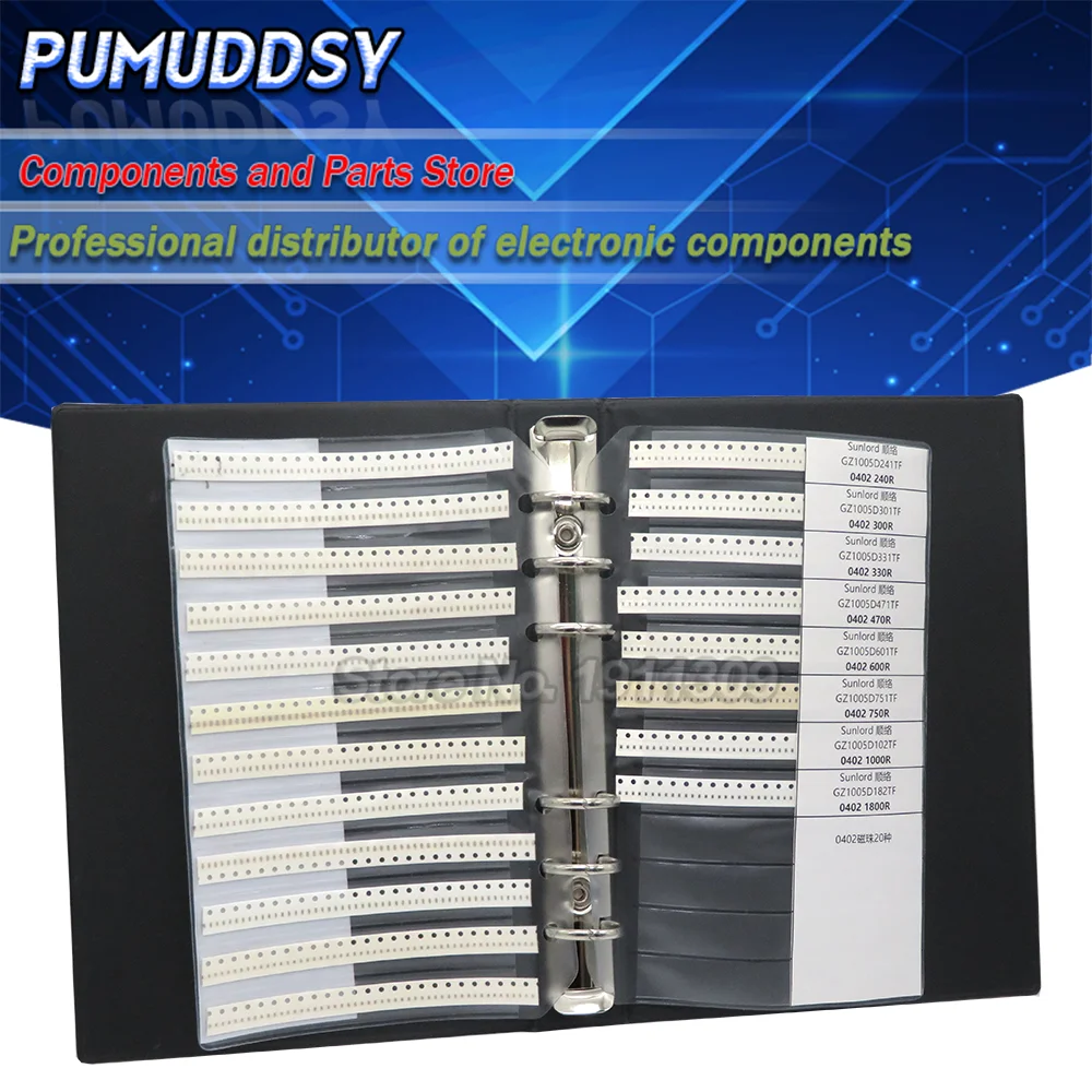 0402 0603 0805 1206 ферритовая бусина индуктивность альбом образцов SMD магнитный ламинированный лист магнитные бусины индуктивность книжка набор образцов