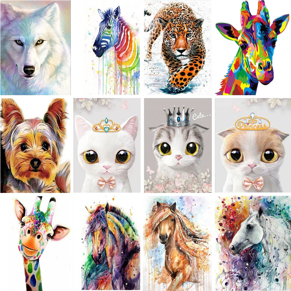 

5D Diamond Painting Cartoon Small Animal Cross Stitch Set Hand Inlaid Art Gift Embroidery Rhinestone Home Wall Decoration