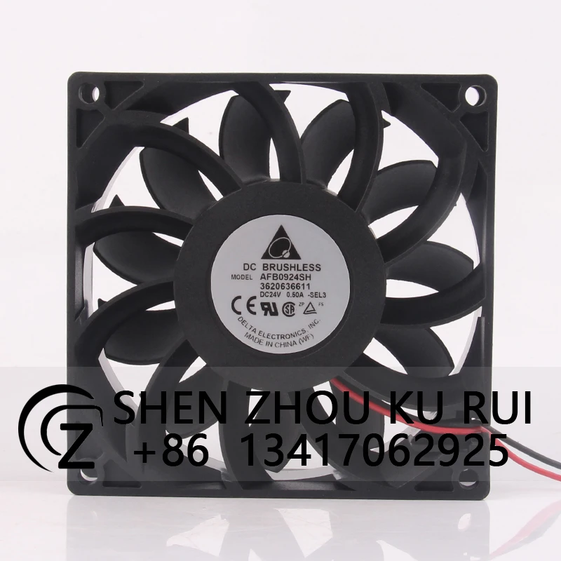 

AFB0924SH Case Cooling Fan for Delta 12V 48V DC24V 0.5A EC AC 90x90x25 9cm 9025 Conversion Large Air Volume Double Ball Bearing