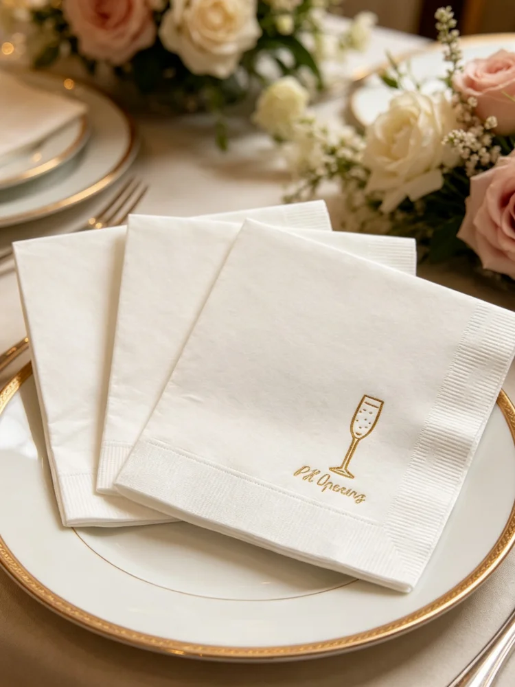 Фото Персонализированные одноразовые салфетки для напитков и закусок Last Rendez Veuve Custom Champagne Flute, подарочные сувениры для невесты №1