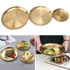 1 шт. тарелка из нержавеющей стали Северной Европы золотого цвета, круглая тарелка с фруктами, десерт, столовая посуда для кухни, домашний декор