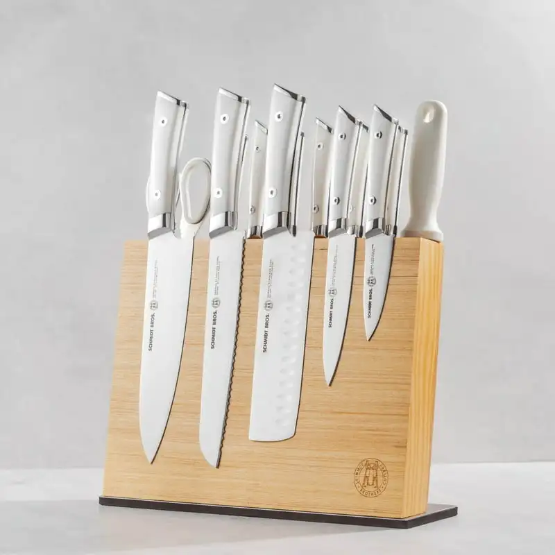 

Pc Professional Series Forged Stainless Steel Knife Block Set; White Handles; German Stainless Steel Best Knife Sets For Kitch