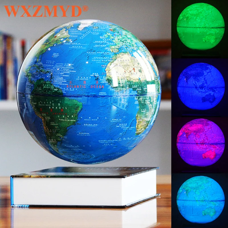 3D Magnetic Levitation Colorful Globe Lamp 6 inch Night Light 14cm Rotating Led Globe Floating Lamp Home Decoration Holiday Gift