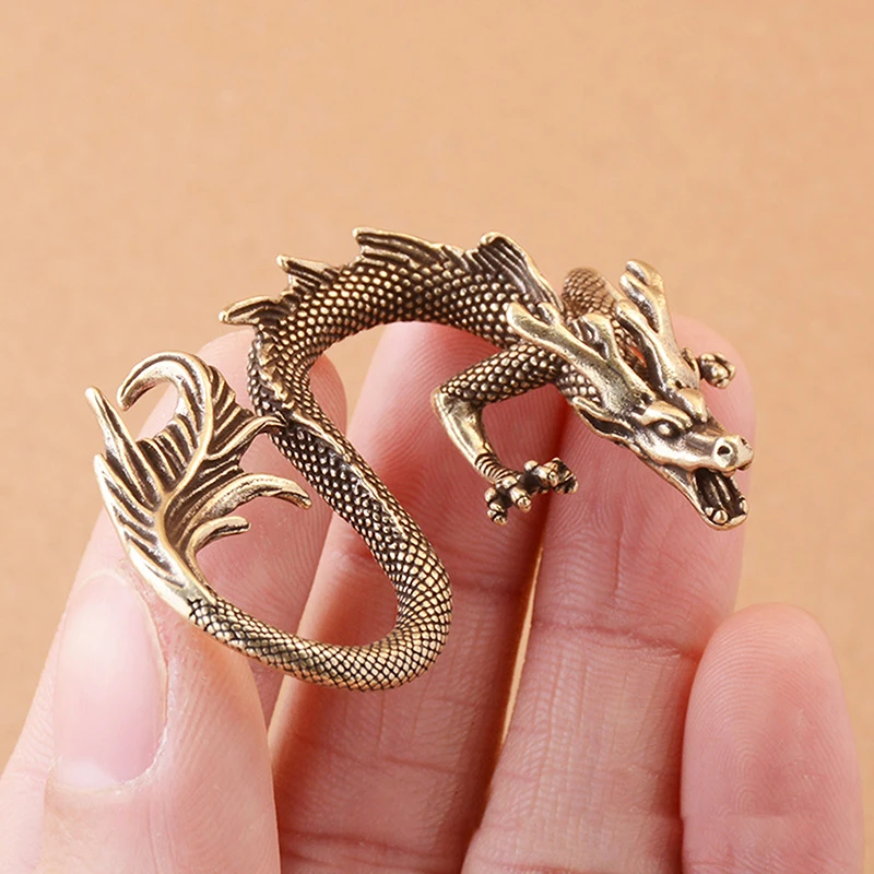 Статуя китайского чудовища дракона бронзовая статуэтка украшения Античная