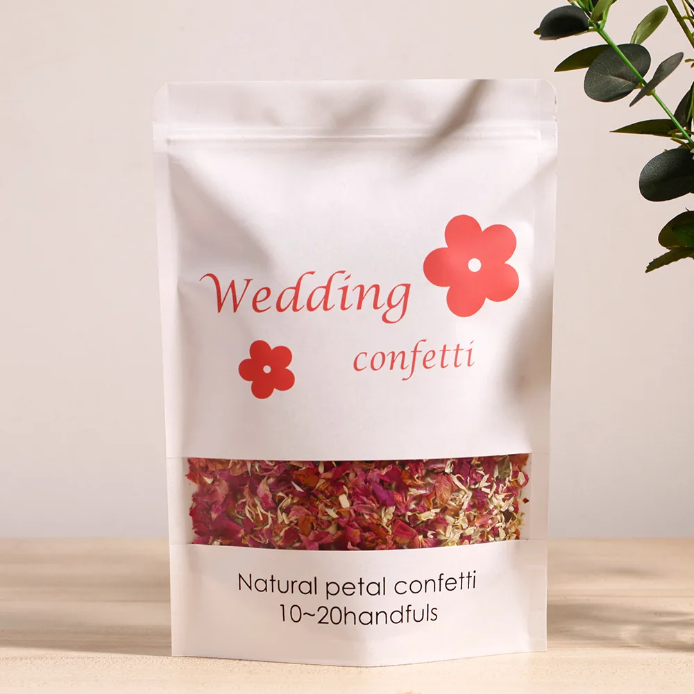 

1L/Pack Natural Dried Flower Confetti Wedding Decoration Biodegradable Rose Petal Throw Bags Party DIY Decor For Bridal Shower