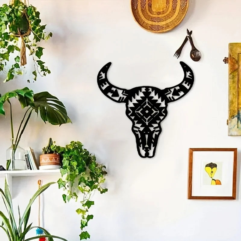 Металлические настенные рисунки в деревенском стиле с изображением коровы и