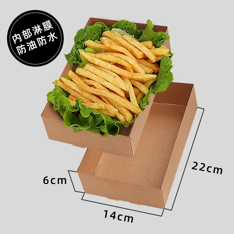 10 шт. одноразовые складные коробки из крафт-бумаги