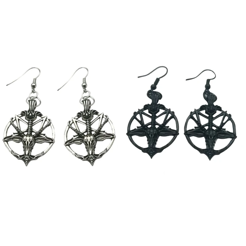 

Серьги-подвески в стиле ретро, с черепом, кулон с козой, готические украшения