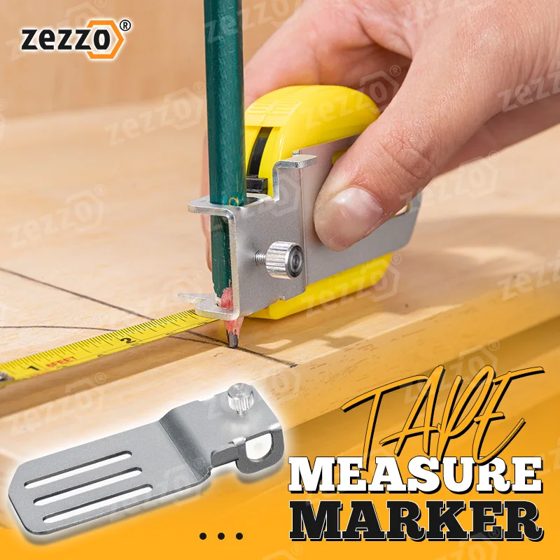 Marcador de cinta métrica, herramienta de precisión de trazado, portalápices, soporte de abrazadera, marca fija, carrete, herramienta de trazado, 1 ud.