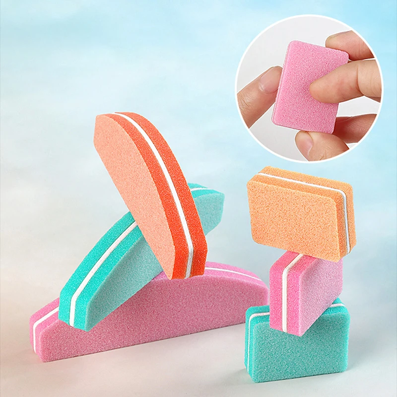 

10pcs Set Of Blocks Nail Sandpaper 180/100 Sanding Nails Polishing Files Mini Lime Buffs Manicure Accessories Kits