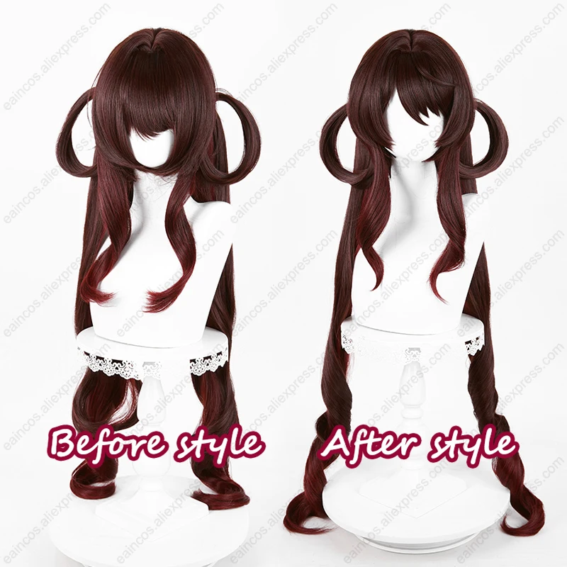 Фонарь Rite HuTao Косплей Парик 86 см Длинные хвостики Парики Термостойкие