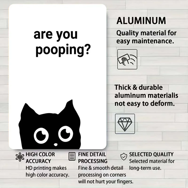 Металлический плакат BLACK CAT ARE YOU POOPING