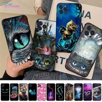disney alice in wonderland cheshire cat phone case for iphone 11 12 pro xs max 8 7 6 6s plus x 5s se 2020 xr cover