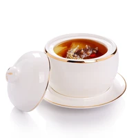 hotel restaurant ceramic birds nest stew cup inner bladder dessert soup cup bone china water separated steaming cup pot stew