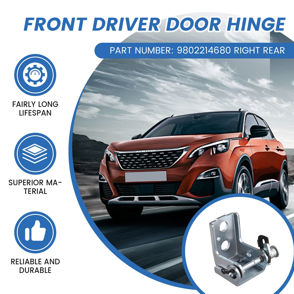 Петля двери автомобиля для Peugeot 2008 301 4008 (P84) 5008 Citroen C3-XR C5 AIRCROSS Elysee 9802214680 Задний