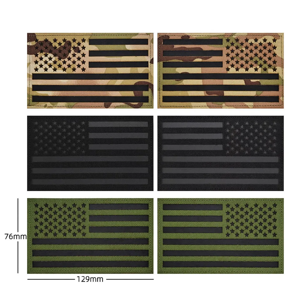 

American Flag IR Reflective Military Patch Stars and Stripes Army Soldier Armband Tactical Morale Badges on Backpack Applique