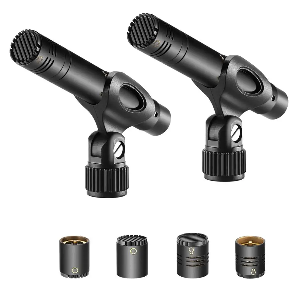 

Neewer 2-Pack Pencil Stick Condenser Microphone with Interchangeable Omni, Cardioid and Super Cardioid Capsules, Foam Windscreen