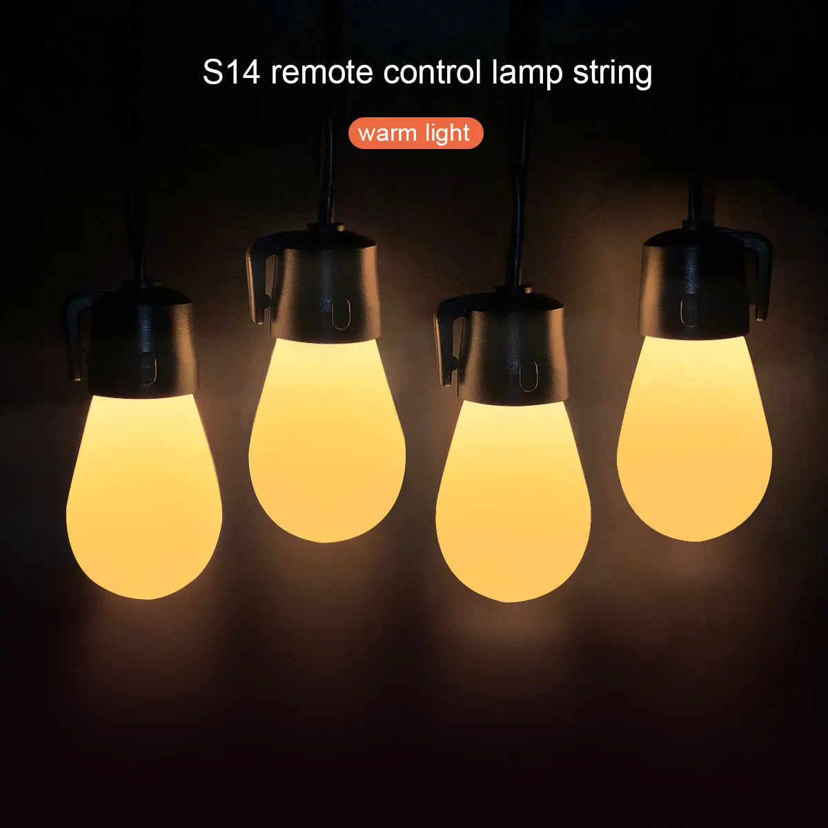 Remote 15 Meters Long 15 Bulbs Warm White Waterproof LED Lighting String 100-240V Supporting Bluetooth APP Control