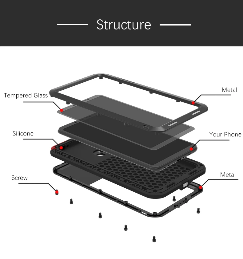 Powerful Metal Armor Case For Xiaomi Mi Max 3 Waterproof Shockproof Rugged Full Body Protective Cover For Xiaomi Max 3