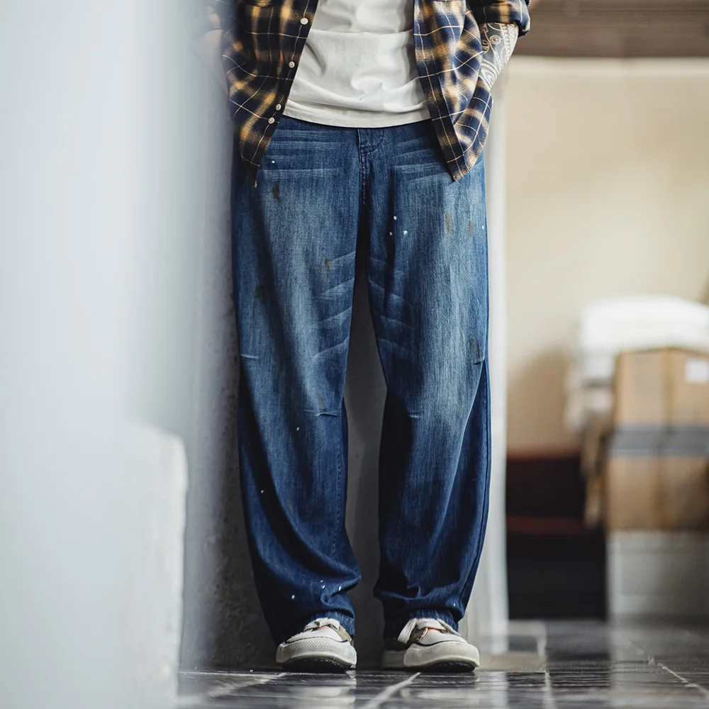 Мужские джинсы в стиле ретро Maden свободные прямые из хлопка с эффектом потертости