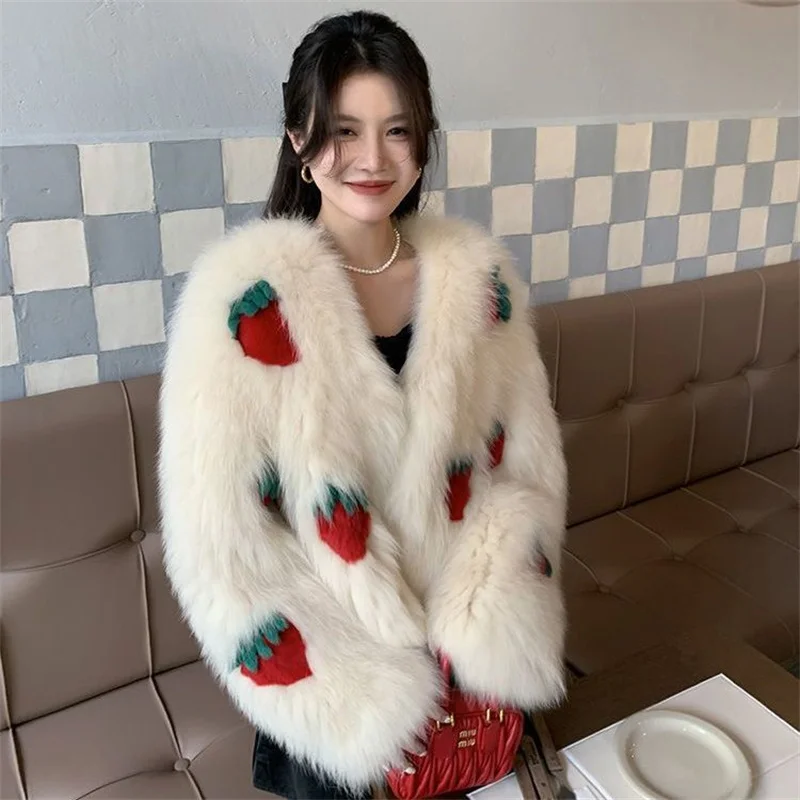 2022 Winter New South Korean Popular Faux Fur Jacket Stuffed Plush and Thicken Elegant Women's Coat Exquisite Top
