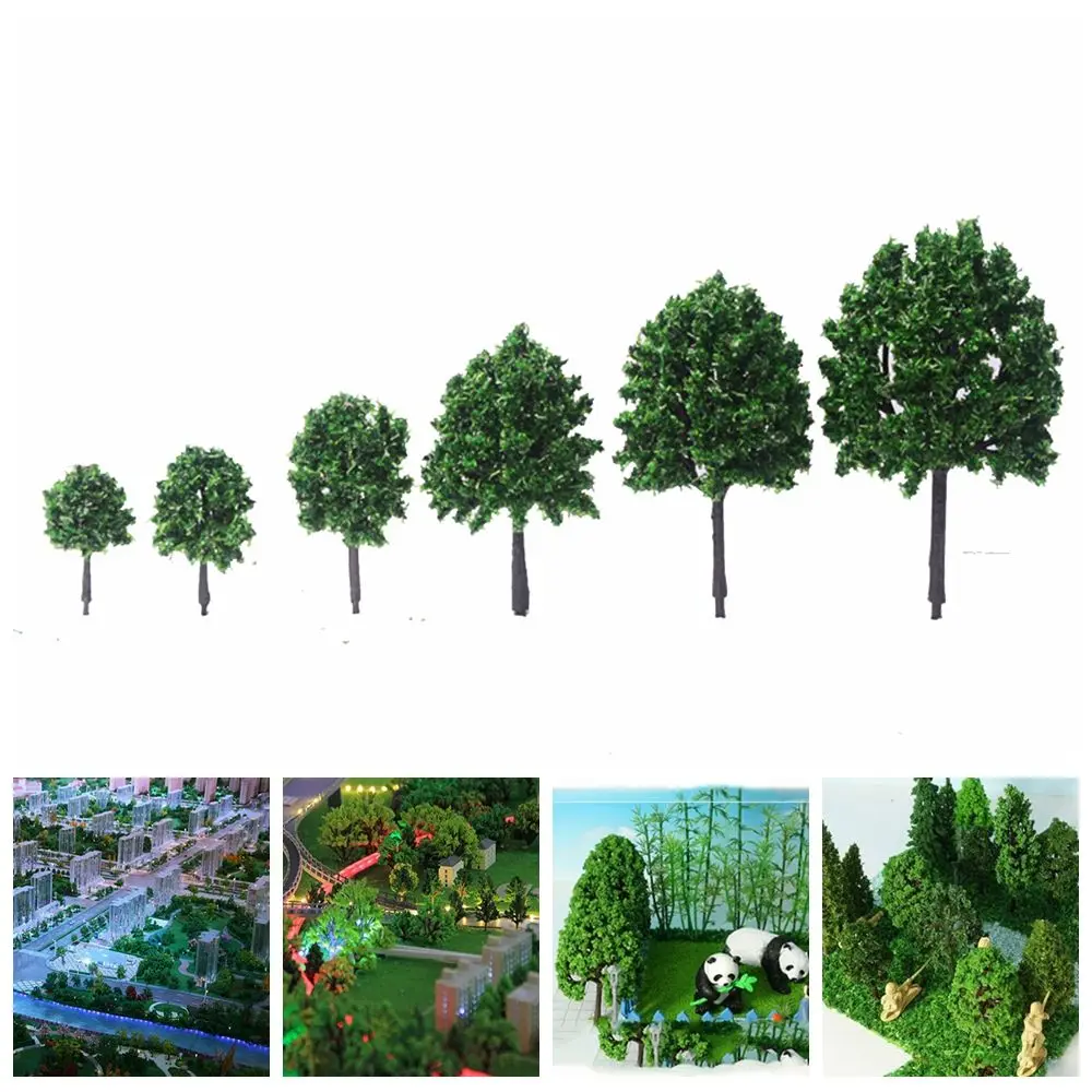 

12pcs DIY Ho Train Layout Micro Landscape Decoration Train Railroad Scenery Model Trees Artificial Tree Building Tree