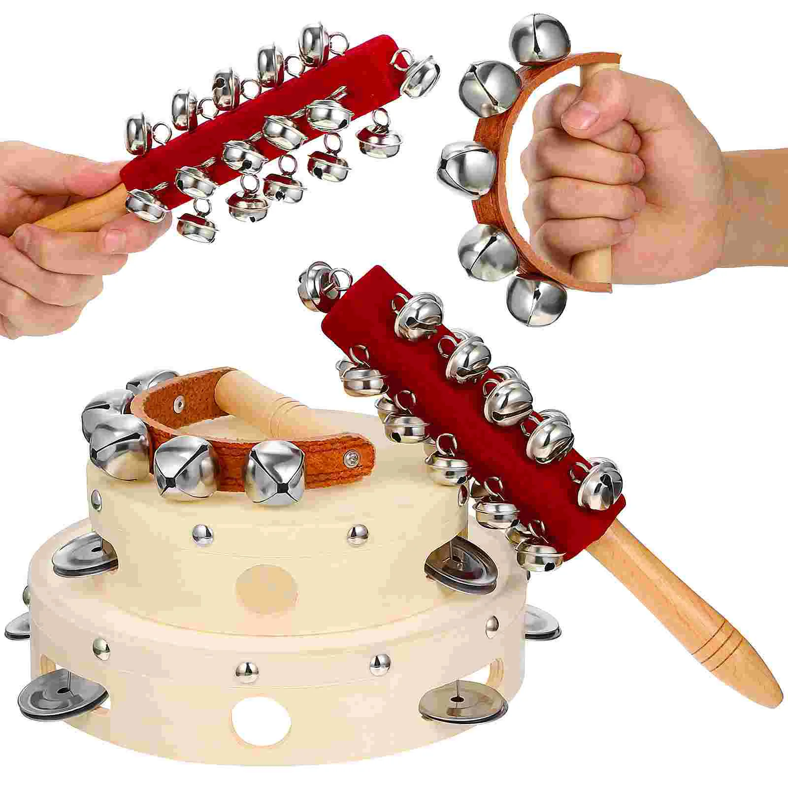 

Orff Instrument Tambourine Drums Small Baby Educational Toys The Bell Children Sheepskin Toddler Music