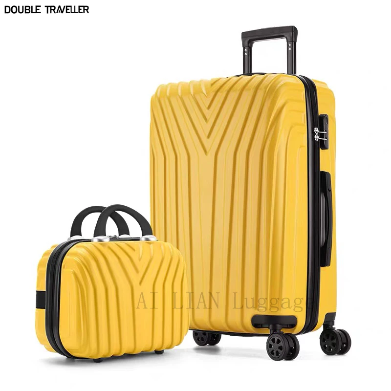 Set 20 Inch Carry On Suitcase 29''high-capacity Zip Aluminium Frame