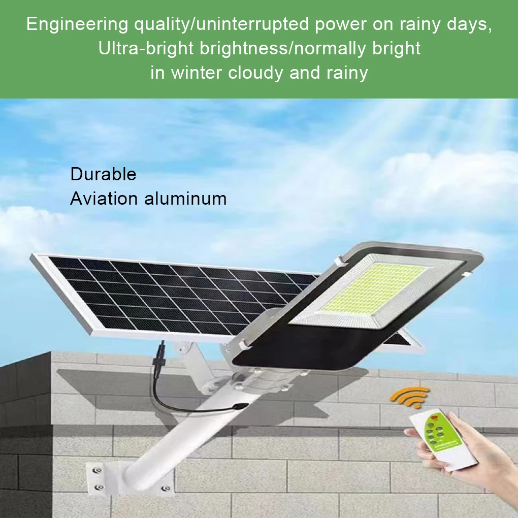 

Aluminium Solar Powered Street Light Remote Control Light-operated 220V 50W Timing Replacement Telegraph Pole Lamp 60 Beads