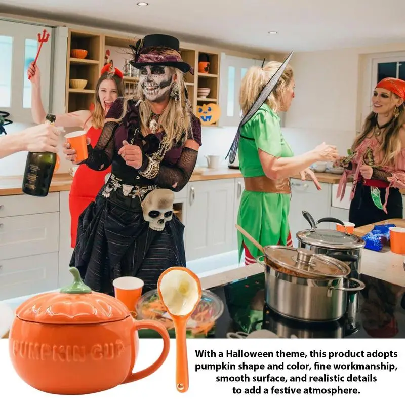 

Pumpkin Mug Ceramic Pumpkin Shape Halloween Cups With Lid Halloween Coffee Mug Perfect Gift Home Decor Supplies products