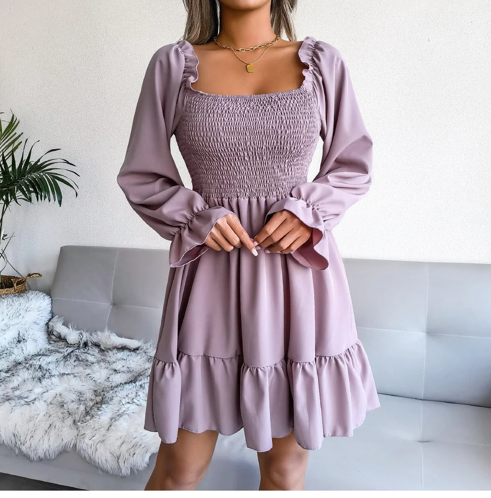 

Новинка 2023 женское летнее платье AN819 прохладное и удобное однотонное