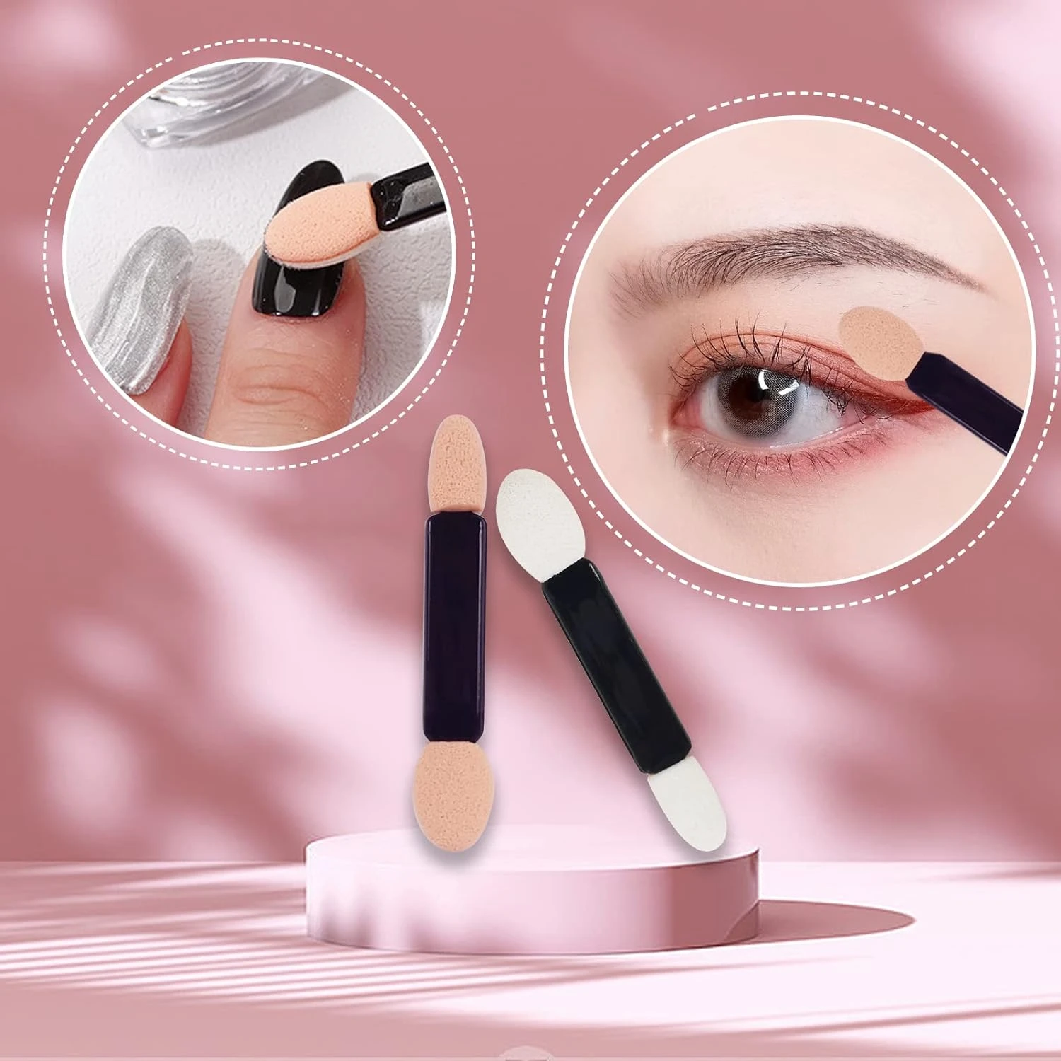 Двуглавый и портативный этот набор из 100% губчатых кистей для ногтей теней