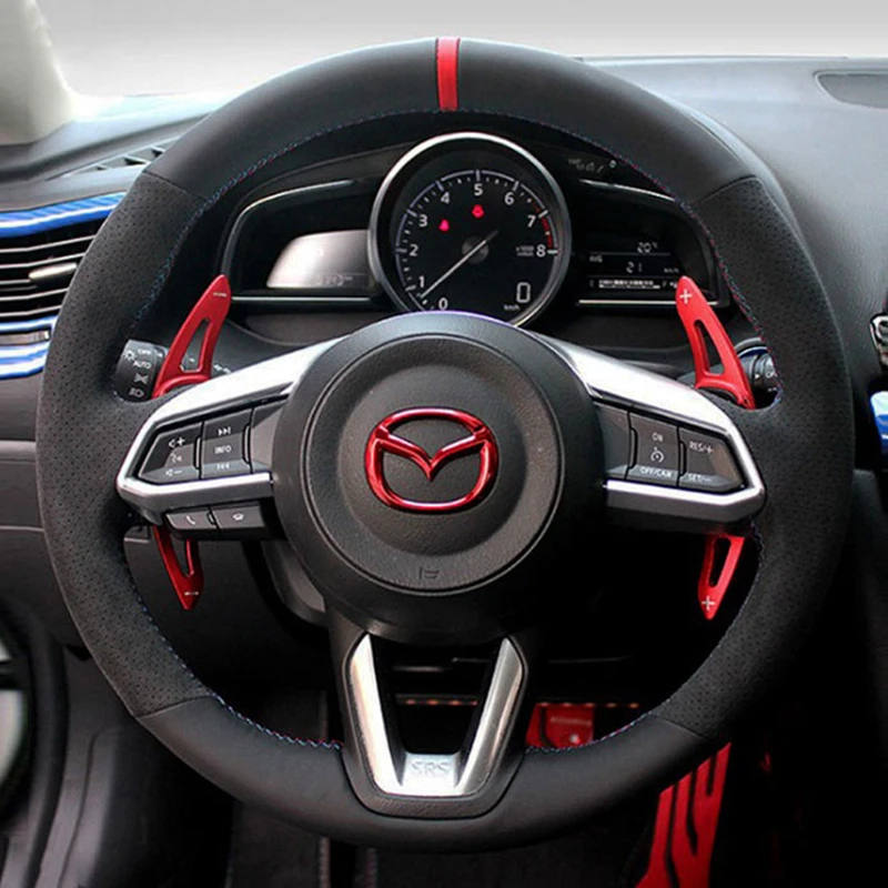 Автомобильный чехол на рулевое колесо замшевая натуральная кожа для Mazda 3 Axela 6 Atenza