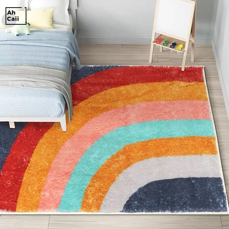 Rainbow Carpet living room Fluffy Carpet Play Mat For Children Floor Rug Plush Carpets Fur Rugs Soft Bedroom carpet